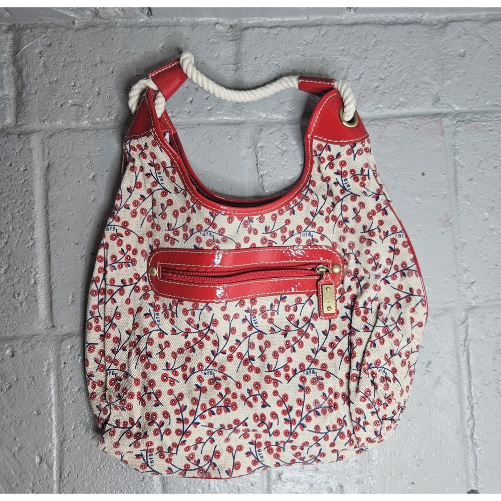 Rafe New York for Clarins Paris Floral Hobo Shoulder Bag Cottage Core Style Red